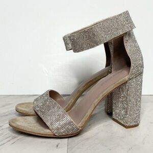 Jeffrey Campbell Lindsay Rhinestone Block Heel Sandal 8